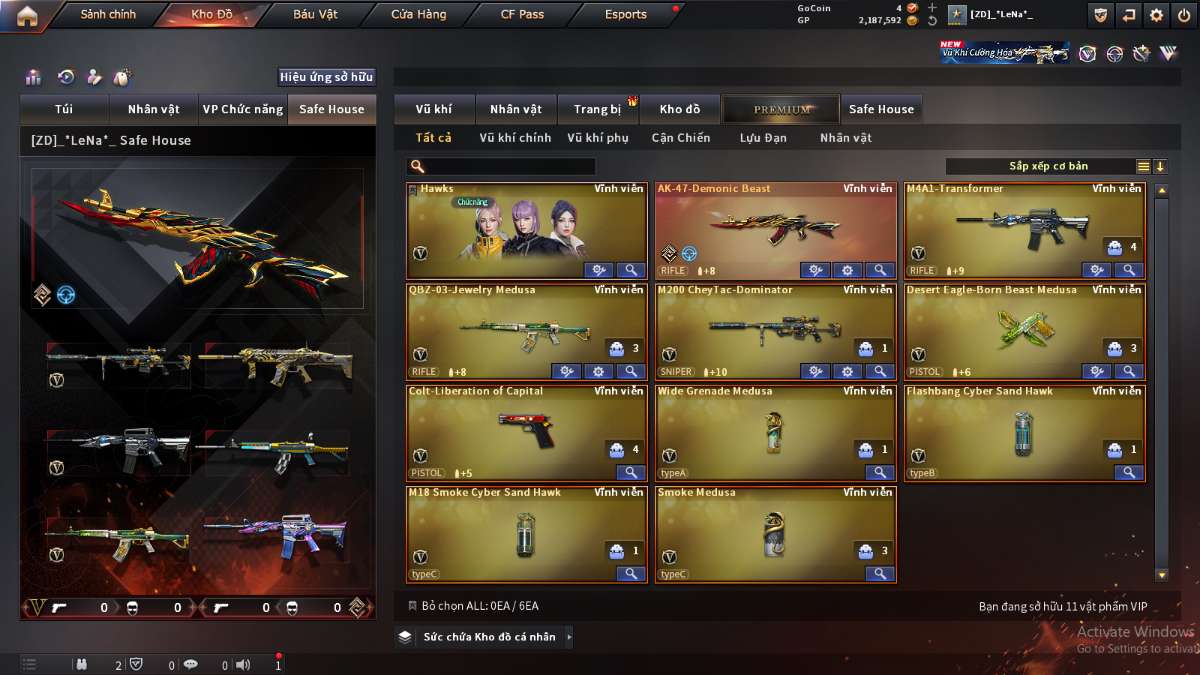 shop acc cf uy tin gia re